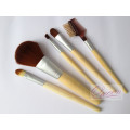 Set de cepillo cosmético del maquillaje del bambú 5PCS